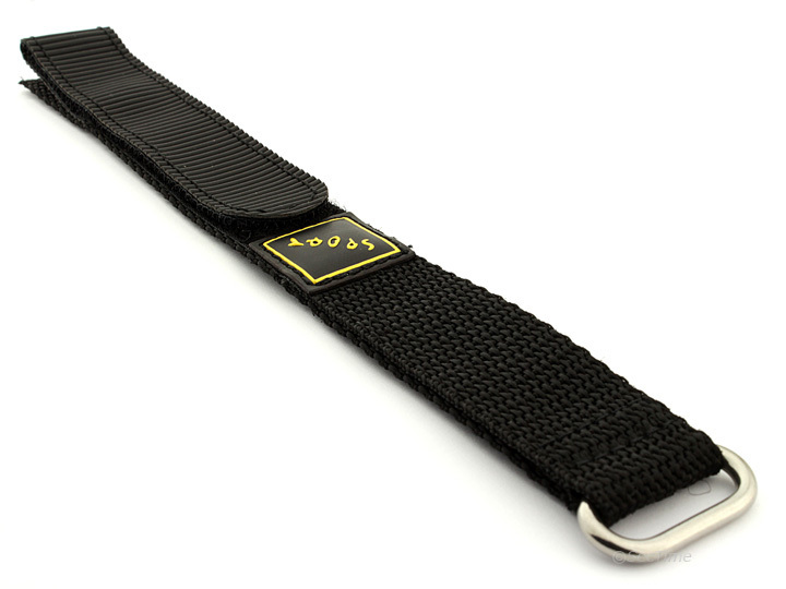 Black Velcro Watch Strap