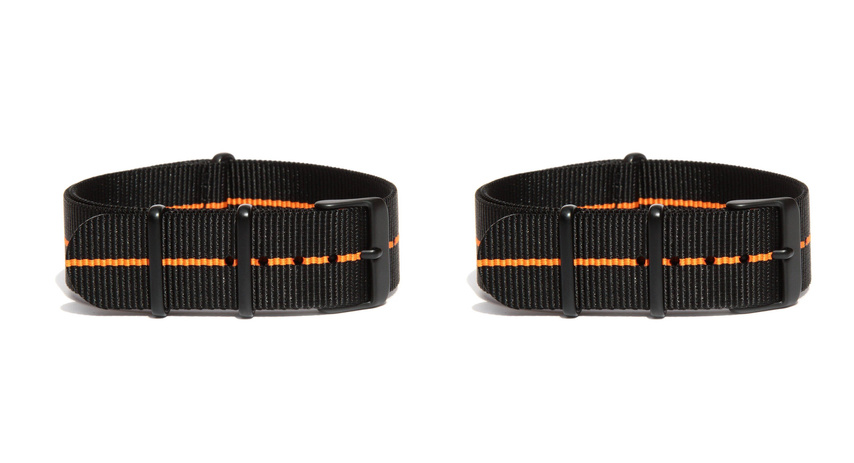 22mm Black/Orange NATO PVD 2 Pack
